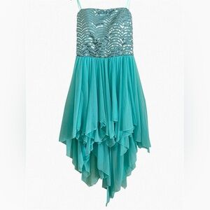Love Reign Aqua Fairy Blue Sequin Prom Dress 11 (looks like small check photos)